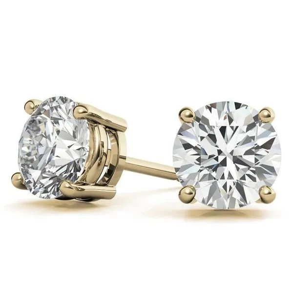Yellow Gold & Lab Grown Diamond Studs Image 2 SVS Fine Jewelry Oceanside, NY
