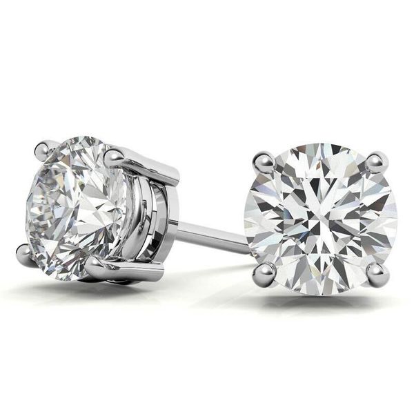 White Gold & Lab Grown Diamond Studs Image 2 SVS Fine Jewelry Oceanside, NY