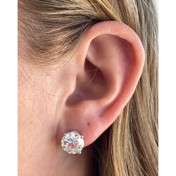 White Gold & Lab Grown Diamond Studs, 8Cttw Image 2 SVS Fine Jewelry Oceanside, NY