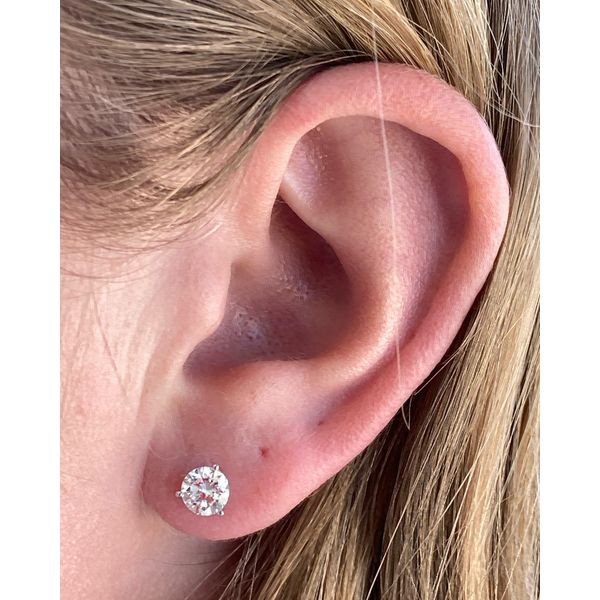 White Gold & Lab Grown Diamond Studs, 2Cttw Image 3 SVS Fine Jewelry Oceanside, NY