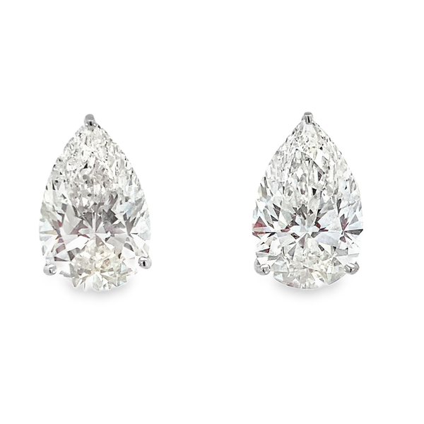 White Gold Lab Grown Pear Diamond Stud Earrings SVS Fine Jewelry Oceanside, NY