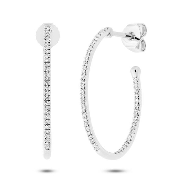 White Gold Diamond Hoop Earrings SVS Fine Jewelry Oceanside, NY
