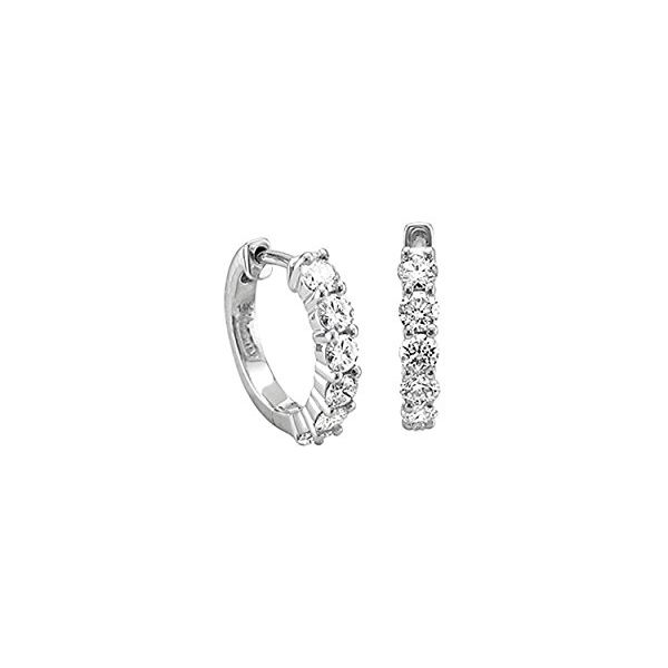 White Gold & Diamond Hoop Earrings SVS Fine Jewelry Oceanside, NY