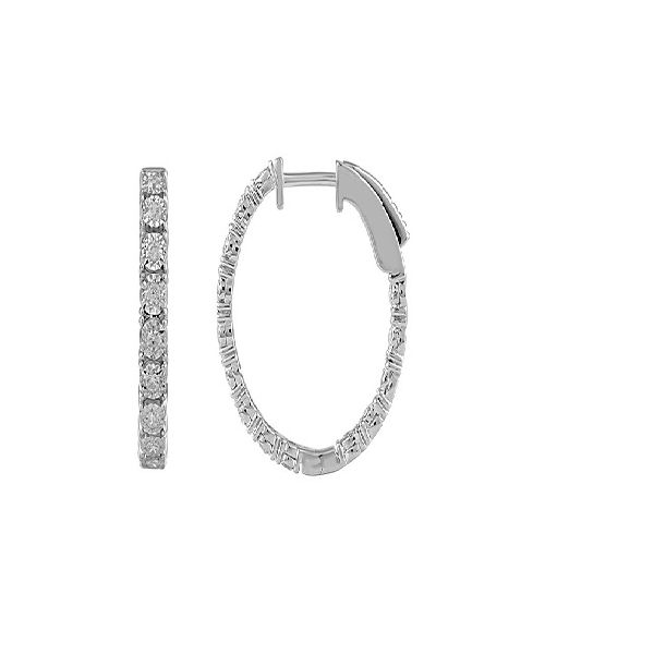 White Gold Diamond Hoops SVS Fine Jewelry Oceanside, NY