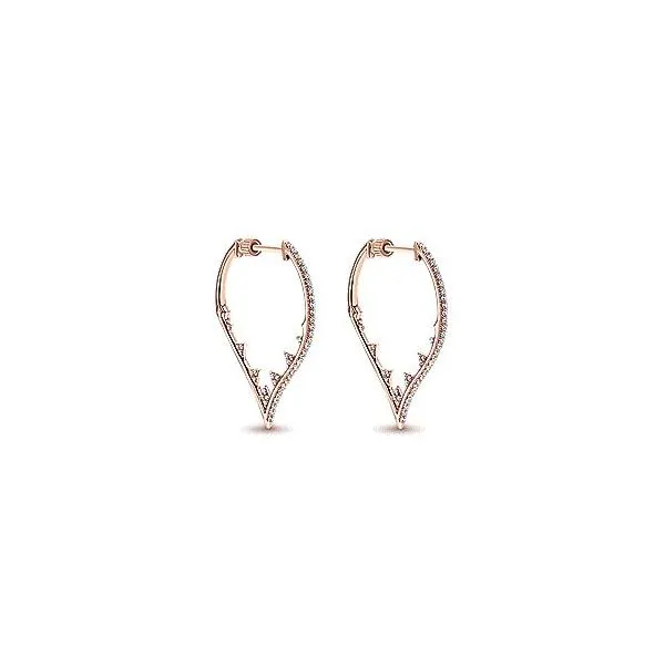 Gabriel & Co. Amavida Fashion Rose Gold Intricate Hoops SVS Fine Jewelry Oceanside, NY