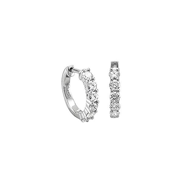 White Gold Miracle Set Diamond Hoop Earrings, .20cttw SVS Fine Jewelry Oceanside, NY