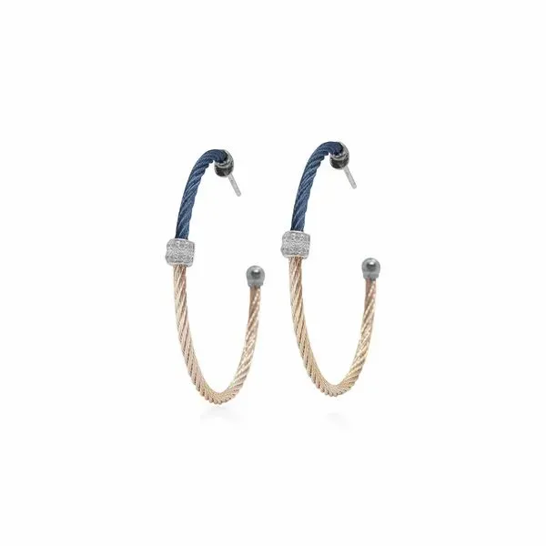 ALOR Blueberry & Carnation Cable Hoop Earrings SVS Fine Jewelry Oceanside, NY