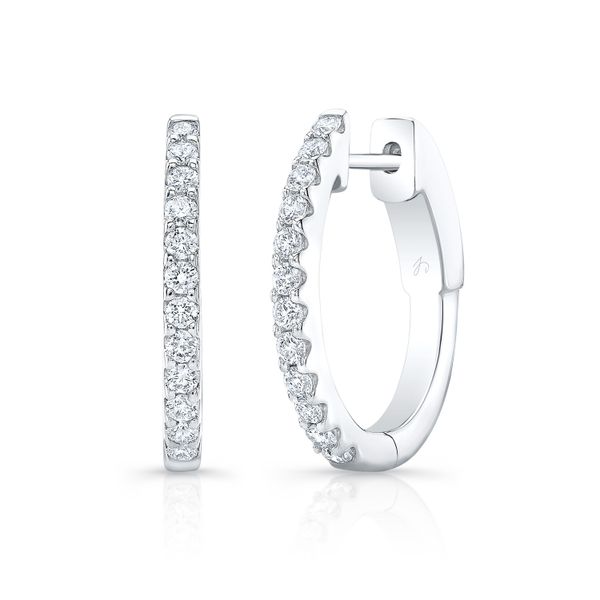 SVS Signature Premier Small Shared Prong Diamond Hoops SVS Fine Jewelry Oceanside, NY