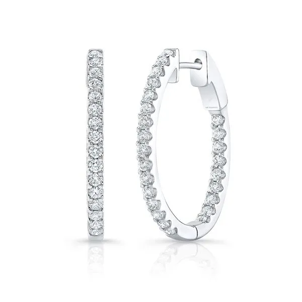 SVS Signature Premier Medium Shared Prong Diamond Hoops SVS Fine Jewelry Oceanside, NY