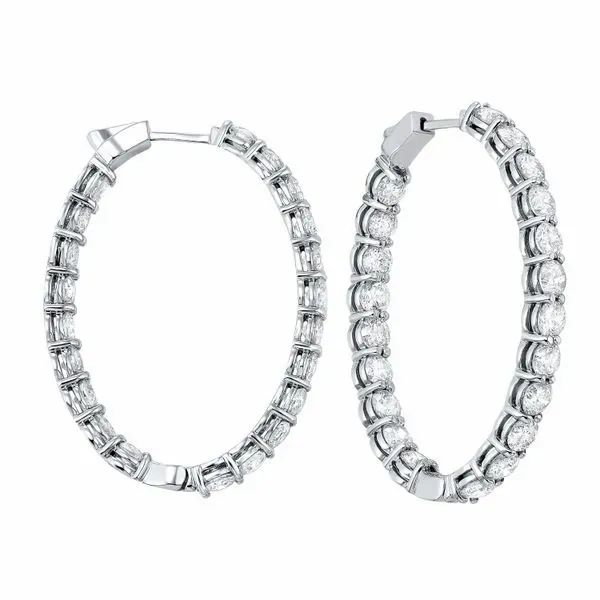 SVS Signature Diamond Oval Hoops, 10Cttw SVS Fine Jewelry Oceanside, NY