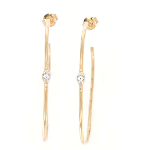 Ella Stein Thin Diamond Hoop Earrings, .05ctw SVS Fine Jewelry Oceanside, NY