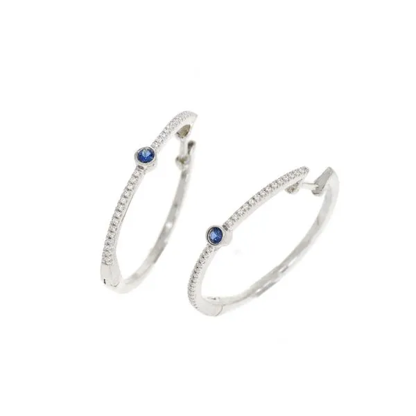 Ella Stein Drop Of Blue Sterling Silver Hoops, 0.06Cttw Image 2 SVS Fine Jewelry Oceanside, NY