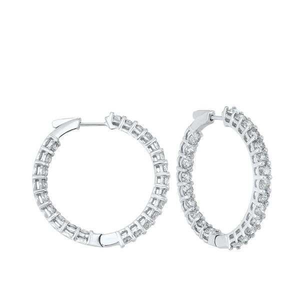 SVS Signature Diamond Round Inside/Outside Hoops, 2ctw Image 3 SVS Fine Jewelry Oceanside, NY