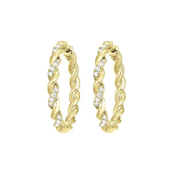 Diamond Twist Hoop Earrings 1/4 ctw SVS Fine Jewelry Oceanside, NY