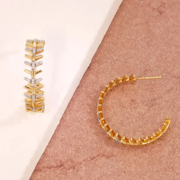 Ella Stein Follow The Arrow Gold Plated Silver Hoops Image 2 SVS Fine Jewelry Oceanside, NY