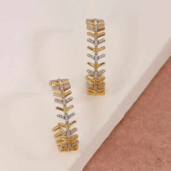Ella Stein Follow The Arrow Gold Plated Silver Hoops SVS Fine Jewelry Oceanside, NY