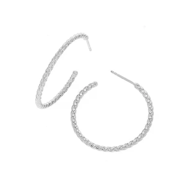 Ella Stein Twisted Rope Sterling Silver Medium Hoops SVS Fine Jewelry Oceanside, NY