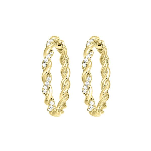 Diamond Twist Hoop Earrings 1/4 ctw SVS Fine Jewelry Oceanside, NY