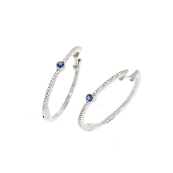 Ella Stein Drop Of Blue Sterling Silver Hoops, 0.06Cttw Image 2 SVS Fine Jewelry Oceanside, NY