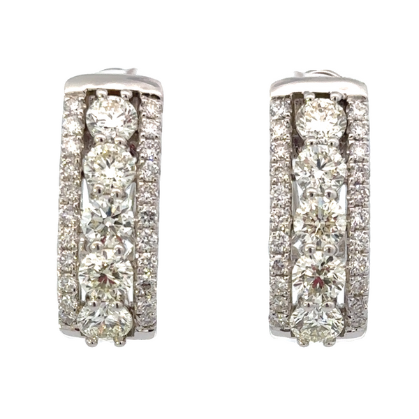 White Gold Diamond Hoop Earrings, 3.96Cttw SVS Fine Jewelry Oceanside, NY