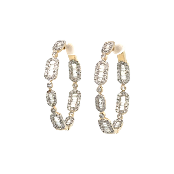 Yellow Gold Diamond Hoop Earrings, 1.464Cttw SVS Fine Jewelry Oceanside, NY