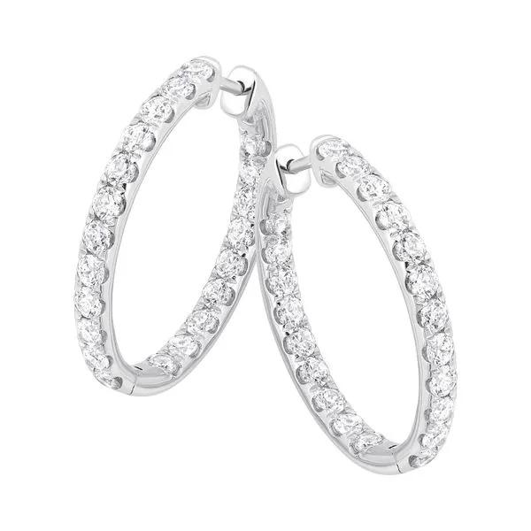 Lab Grown Inside/Outside Diamond Hoops, 1.00ctw Image 2 SVS Fine Jewelry Oceanside, NY