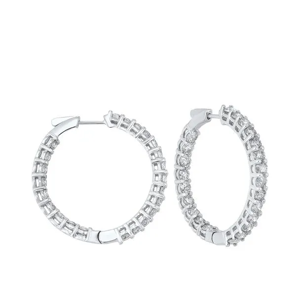 SVS Signature Diamond Round Inside/Outside Hoops, 3ctw Image 3 SVS Fine Jewelry Oceanside, NY