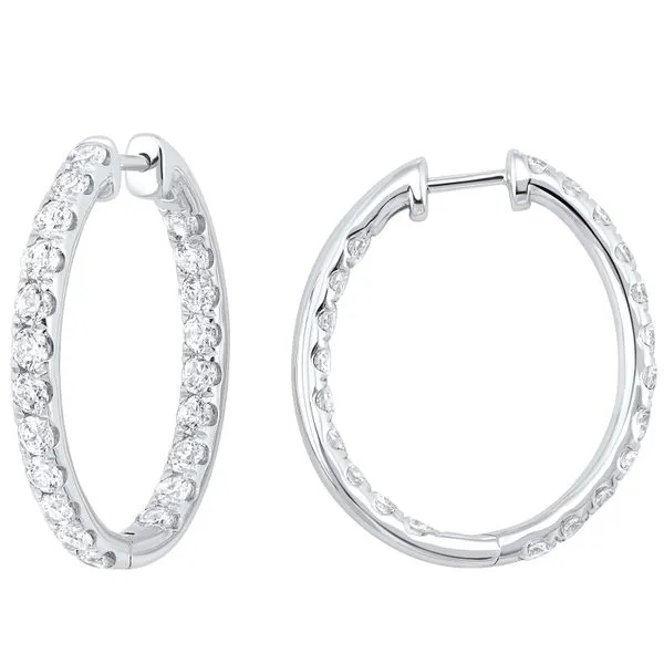 Lab Grown Inside/Outside Diamond Hoops, 1.00ctw SVS Fine Jewelry Oceanside, NY