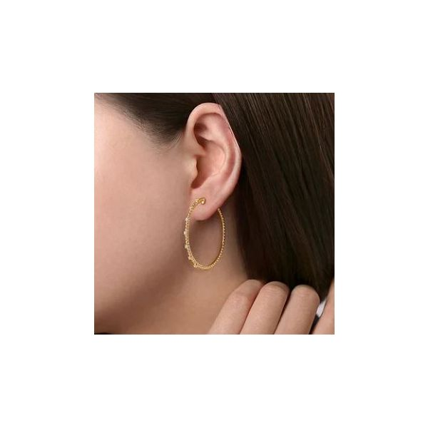 Gabriel & Co. Bujukan Yellow Gold Diamond Earrings Image 2 SVS Fine Jewelry Oceanside, NY