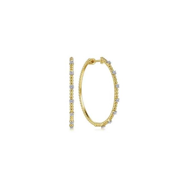 Gabriel & Co. Bujukan Yellow Gold Diamond Earrings SVS Fine Jewelry Oceanside, NY
