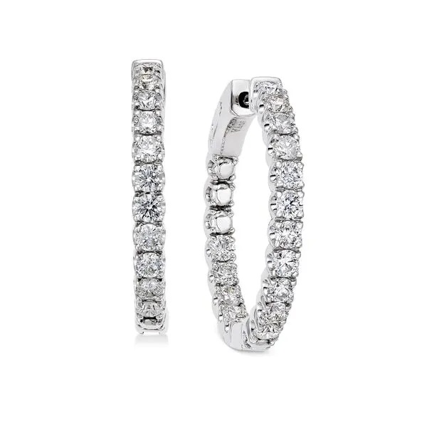 Diamond Round Inside/Outside Hoops, 3.00ctw SVS Fine Jewelry Oceanside, NY