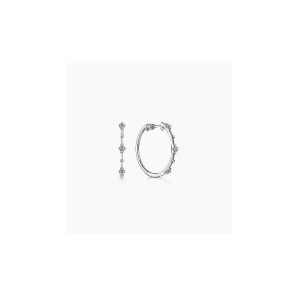 Gabriel & Co. Lusso White Gold Diamond Hoop Earrings SVS Fine Jewelry Oceanside, NY