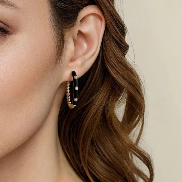 Gabriel Bujukan Yellow Gold Diamond Hoop Earrings Image 2 SVS Fine Jewelry Oceanside, NY