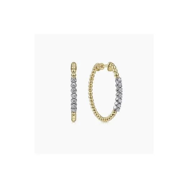 Gabriel Bujukan Yellow Gold Diamond Hoop Earrings SVS Fine Jewelry Oceanside, NY