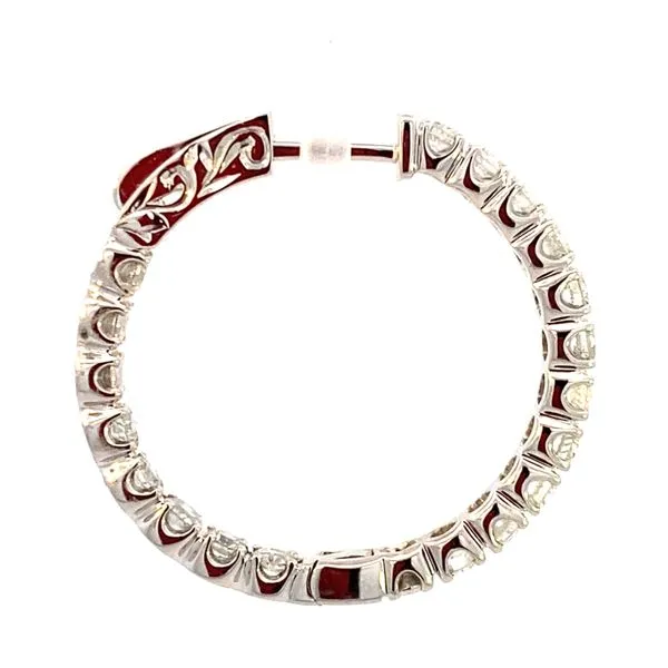 White Gold Diamond Inside Out Hoops, 2Cttw Image 3 SVS Fine Jewelry Oceanside, NY