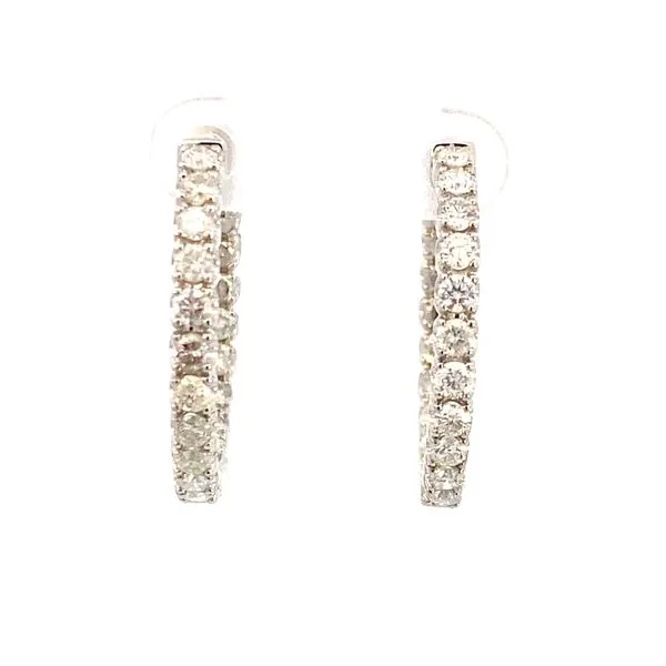White Gold Diamond Inside Out Hoops, 2Cttw Image 5 SVS Fine Jewelry Oceanside, NY