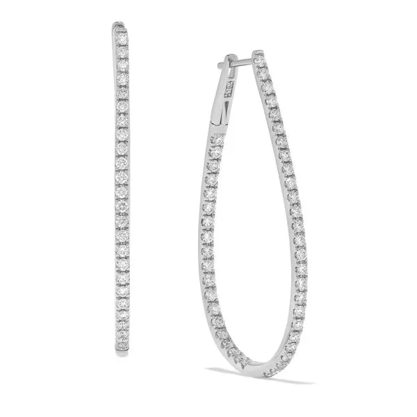 White Gold Diamond Hoops, 1.50Cttw SVS Fine Jewelry Oceanside, NY