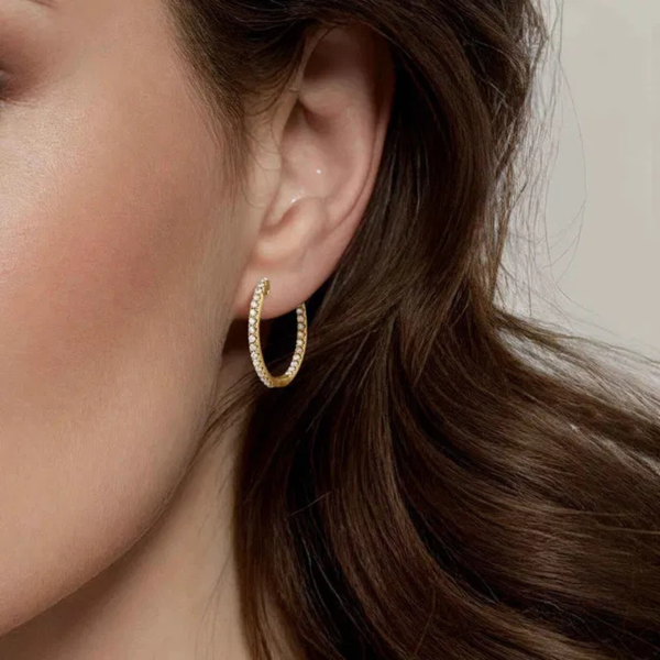 Gabriel & Co. Lusso Yellow Gold Diamond Earrings Image 2 SVS Fine Jewelry Oceanside, NY