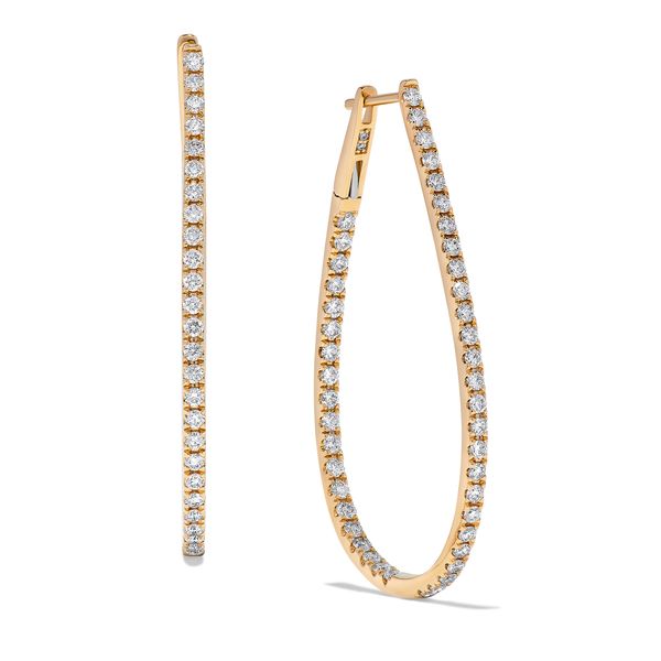 Yellow Gold Diamond Hoops, 1.50Cttw SVS Fine Jewelry Oceanside, NY