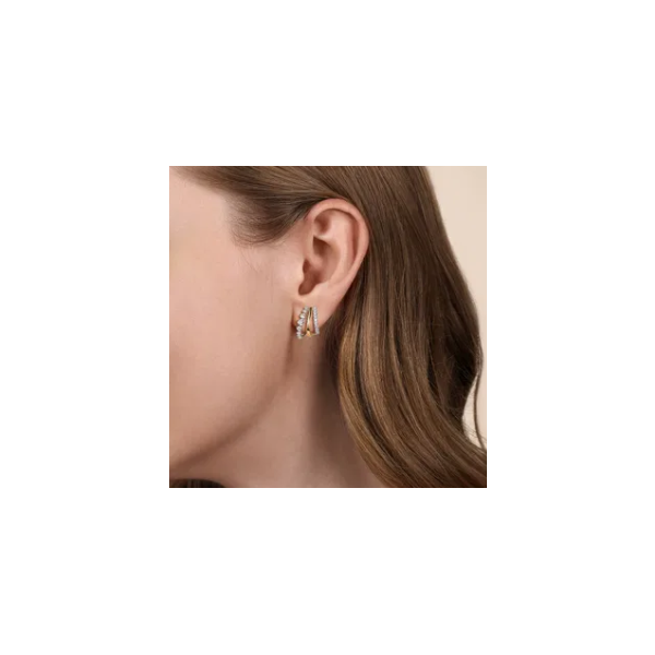Gabriel & Co. Contemporary White & Yellow Gold Earrings Image 2 SVS Fine Jewelry Oceanside, NY