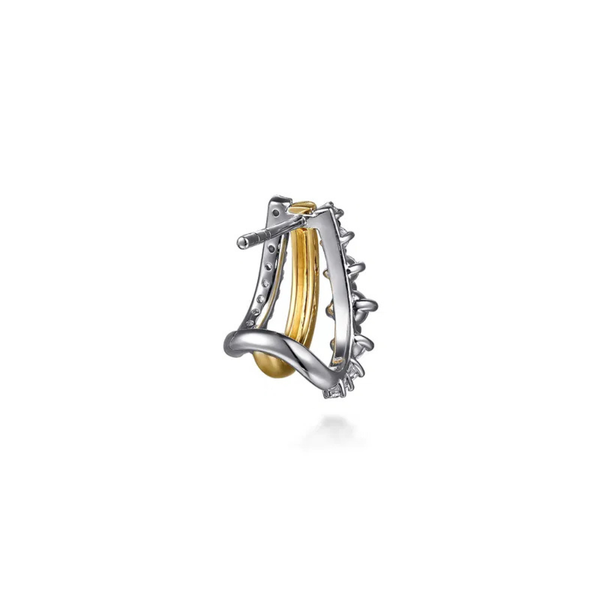 Gabriel & Co. Contemporary White & Yellow Gold Earrings Image 3 SVS Fine Jewelry Oceanside, NY