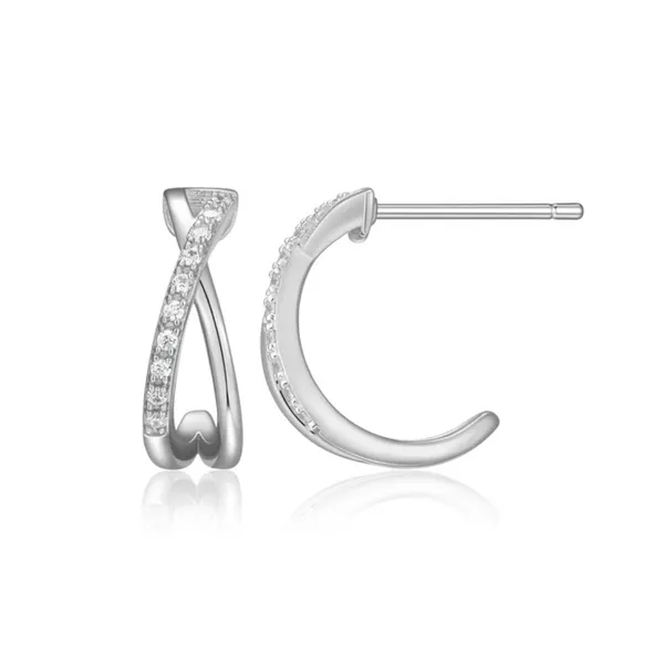 Lab Grown Diamond J-Hoops, .10ctw Image 2 SVS Fine Jewelry Oceanside, NY