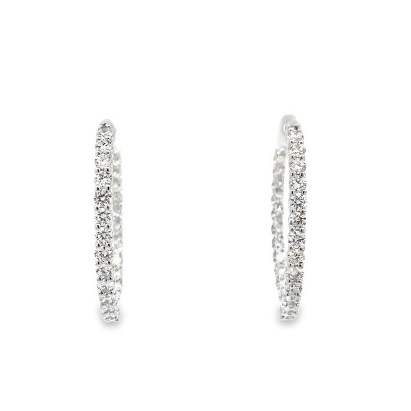 White Gold Lab Grown Diamond Hoops, 6Cttw Image 2 SVS Fine Jewelry Oceanside, NY