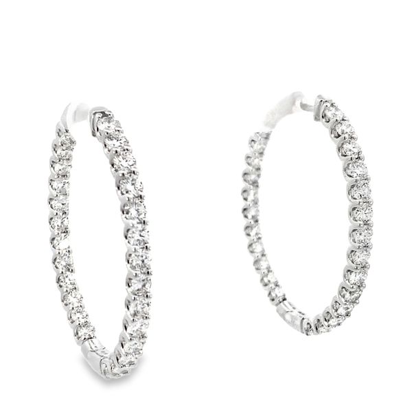 White Gold Lab Grown Diamond Hoops, 6Cttw Image 3 SVS Fine Jewelry Oceanside, NY