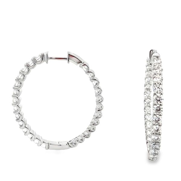 White Gold Lab Grown Diamond Hoops, 6Cttw SVS Fine Jewelry Oceanside, NY