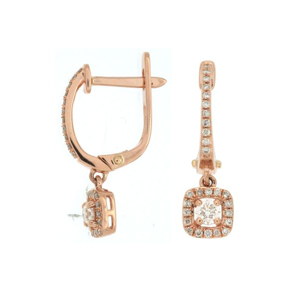 14K Rose Gold & Diamond Earrings SVS Fine Jewelry Oceanside, NY