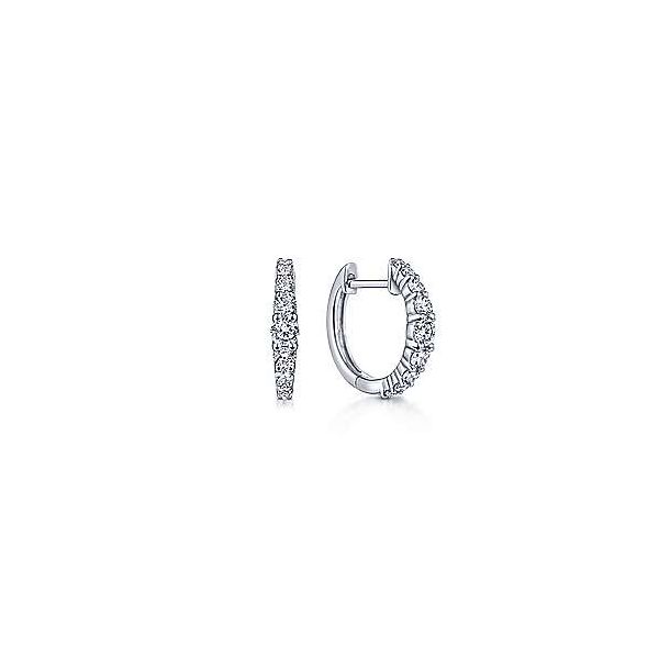 Gabriel & Co. Lusso 14K White Gold Huggie Earrings SVS Fine Jewelry Oceanside, NY