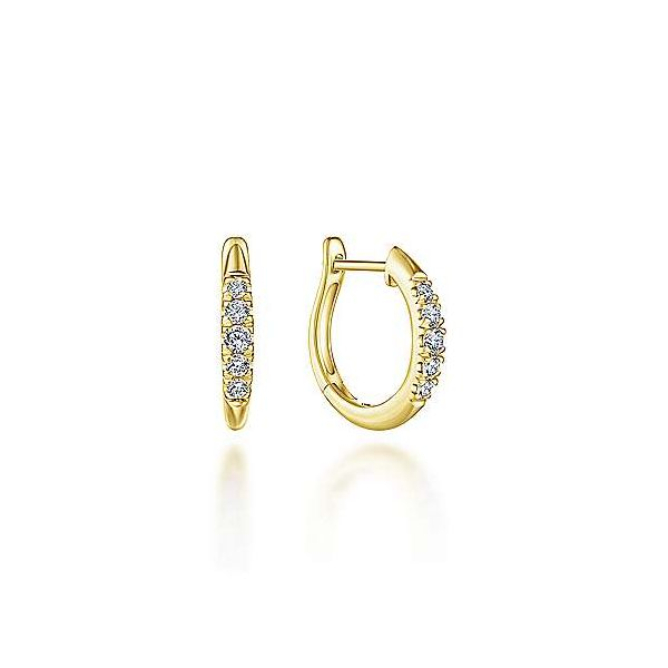 Gabriel & Co. Lusso 14K Yellow Gold Huggie Earrings SVS Fine Jewelry Oceanside, NY
