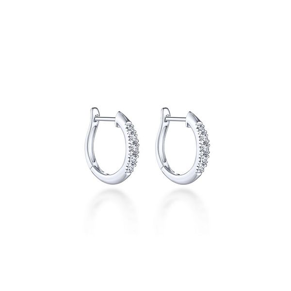 Gabriel & Co. Classic 14K White Gold Huggie Earrings SVS Fine Jewelry Oceanside, NY