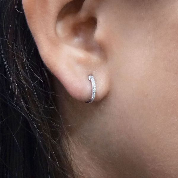 Ella Stein Diamond Huggie Earrings, .05ctw Image 3 SVS Fine Jewelry Oceanside, NY